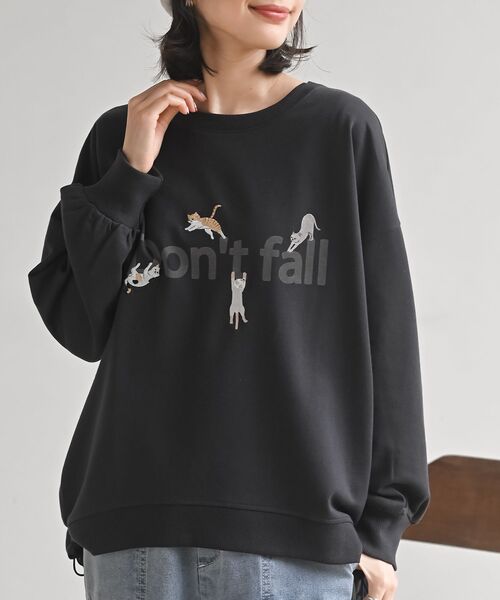 rps（アールピーエス）の「Ｄｏｎ’ｔ ｆａｌｌキャット裏毛プルオーバー（スウェット・レディース・アイボリー/杢グレー/チャコールグレー・フリー）」の2枚目の写真