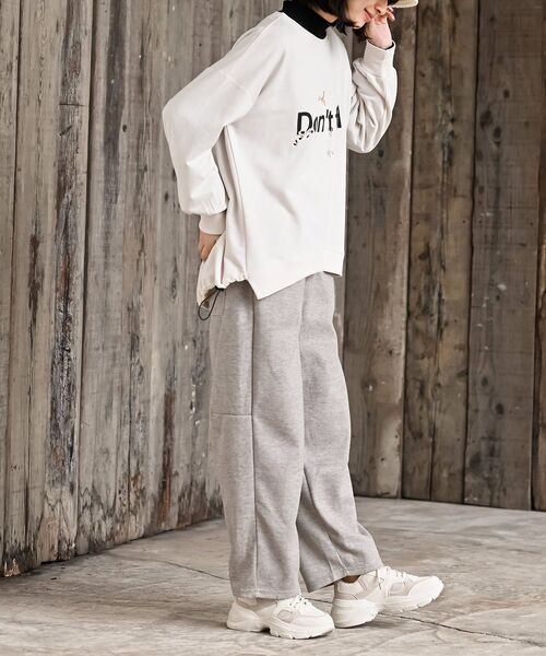 rps（アールピーエス）の「Ｄｏｎ’ｔ ｆａｌｌキャット裏毛プルオーバー（スウェット・レディース・アイボリー/杢グレー/チャコールグレー・フリー）」の9枚目の写真