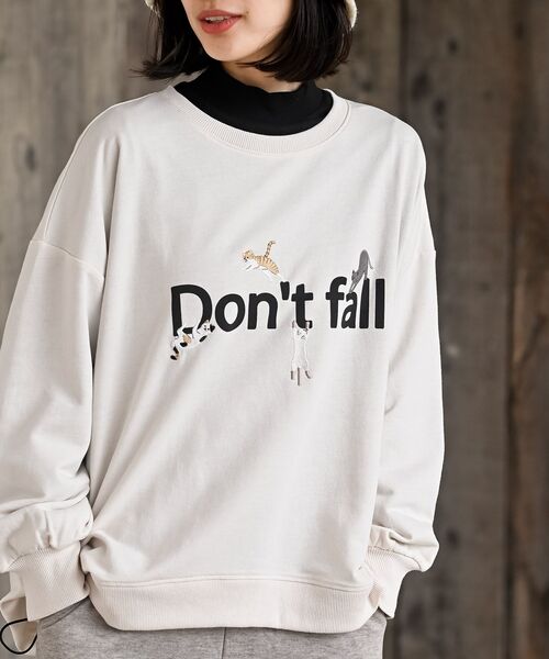 rps（アールピーエス）の「Ｄｏｎ’ｔ ｆａｌｌキャット裏毛プルオーバー（スウェット・レディース・アイボリー/杢グレー/チャコールグレー・フリー）」の10枚目の写真