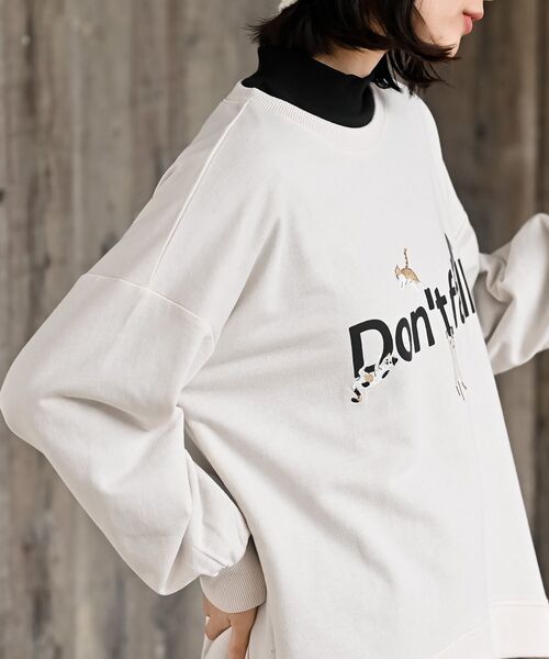 rps（アールピーエス）の「Ｄｏｎ’ｔ ｆａｌｌキャット裏毛プルオーバー（スウェット・レディース・アイボリー/杢グレー/チャコールグレー・フリー）」の11枚目の写真