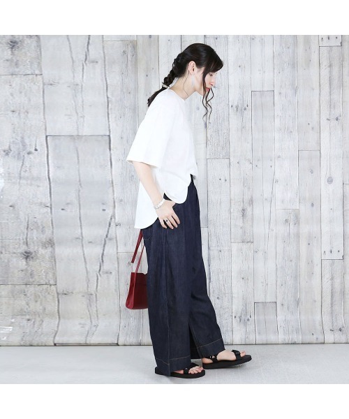 aity(アイティ)の「6.5oz ライトオンスデニムワイドパンツ コットン100%(デニムパンツ・レディース・ワンウォッシュ/ネイビー・M/L/LL/3L/4L)」の12枚目の写真