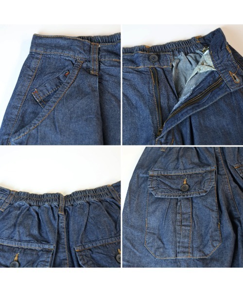 aity(アイティ)の「6.5oz ライトオンスデニムワイドパンツ コットン100%(デニムパンツ・レディース・ワンウォッシュ/ネイビー・M/L/LL/3L/4L)」の14枚目の写真