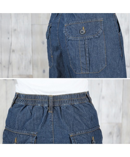 aity(アイティ)の「6.5oz ライトオンスデニムワイドパンツ コットン100%(デニムパンツ・レディース・ワンウォッシュ/ネイビー・M/L/LL/3L/4L)」の16枚目の写真