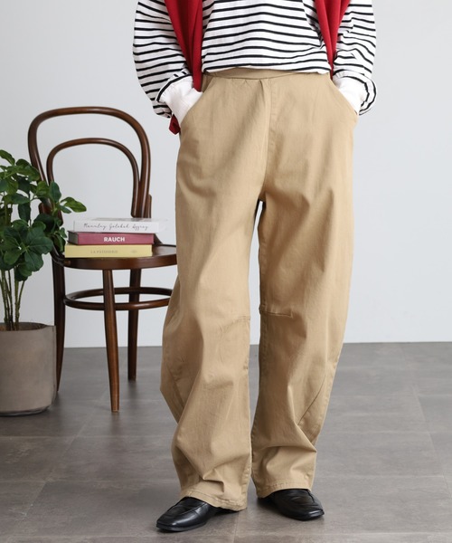 atONE(アットワン)の「ストレッチツイルカーブパンツ(その他パンツ・レディース・ベージュ/カーキ/ブラック・3L/M/L/4L/LL)」の1枚目の写真