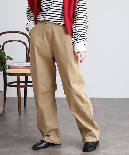 atONE(アットワン)の「ストレッチツイルカーブパンツ(その他パンツ・レディース・ベージュ/カーキ/ブラック・3L/M/L/4L/LL)」の12枚目の写真
