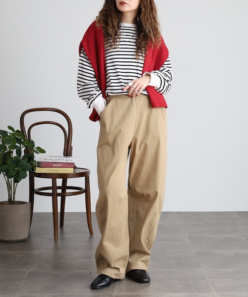 atONE(アットワン)の「ストレッチツイルカーブパンツ(その他パンツ・レディース・ベージュ/カーキ/ブラック・3L/M/L/4L/LL)」の16枚目の写真