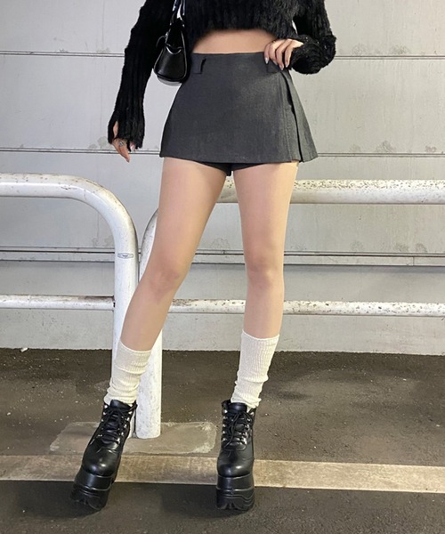 non-hedge(ノンヘッジ)の「スリットミニスカパン(スカート・レディース・グレー/ブラック・S/M)」の15枚目の写真