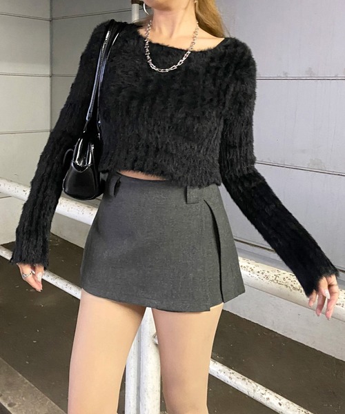 non-hedge(ノンヘッジ)の「スリットミニスカパン(スカート・レディース・グレー/ブラック・S/M)」の17枚目の写真