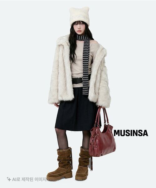 OAFISH(オアフィッシュ)の「FLUFFY MIX FUR JACKET, BEIGE(ムートンコート・レディース・その他・FREE)」の6枚目の写真