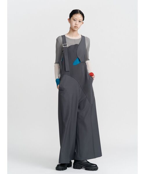 UN3D.(アンスリード)の「SHEER DOCKING COLOR BLOCK KT / シアードッキングカラーブロックニット(ニット/セーター・レディース・ライム/オレンジ/ブラック・36/38)」の6枚目の写真