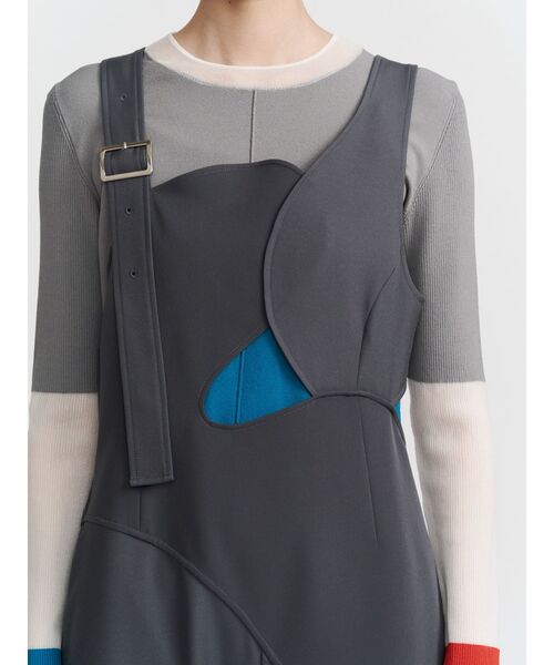 UN3D.(アンスリード)の「SHEER DOCKING COLOR BLOCK KT / シアードッキングカラーブロックニット(ニット/セーター・レディース・ライム/オレンジ/ブラック・36/38)」の9枚目の写真