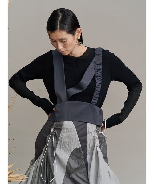 UN3D.(アンスリード)の「SHEER DOCKING COLOR BLOCK KT / シアードッキングカラーブロックニット(ニット/セーター・レディース・ライム/オレンジ/ブラック・36/38)」の22枚目の写真