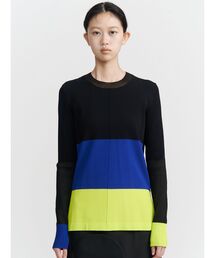 UN3D. | SHEER DOCKING COLOR BLOCK KT / シアードッキングカラーブロックニット(ニット/セーター)