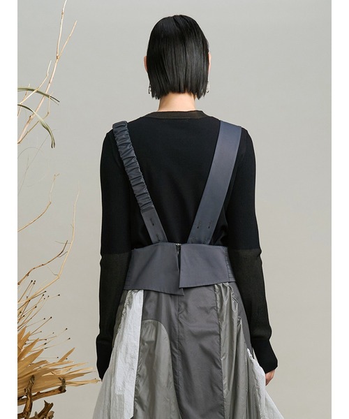 UN3D.(アンスリード)の「SHEER DOCKING COLOR BLOCK KT / シアードッキングカラーブロックニット(ニット/セーター・レディース・ライム/オレンジ/ブラック・36/38)」の7枚目の写真