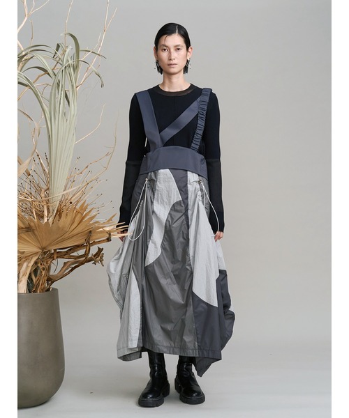 UN3D.(アンスリード)の「SHEER DOCKING COLOR BLOCK KT / シアードッキングカラーブロックニット(ニット/セーター・レディース・ライム/オレンジ/ブラック・36/38)」の9枚目の写真