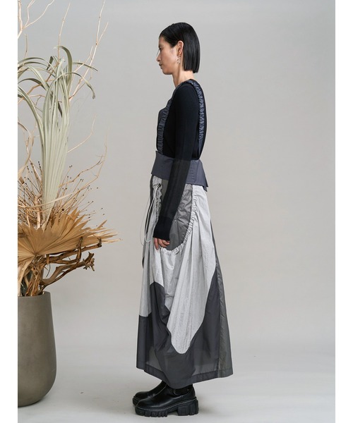 UN3D.(アンスリード)の「SHEER DOCKING COLOR BLOCK KT / シアードッキングカラーブロックニット(ニット/セーター・レディース・ライム/オレンジ/ブラック・36/38)」の10枚目の写真