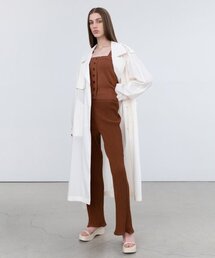 リブドニットパンツ BROWN