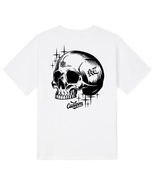 KAN6312(カン6312)の「KTW0190 スカルアート 半袖Tシャツ ホワイト(Tシャツ/カットソー・メンズ・その他・MEDIUM/X-LARGE/LARGE/SMALL)」の1枚目の写真