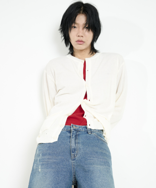White Cotton Crunk night cardigan