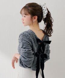 Chico（チコ）の「【SALON by Chico】前後2wayフロントリボン配色カーディガン（カーディガン/ボレロ）」