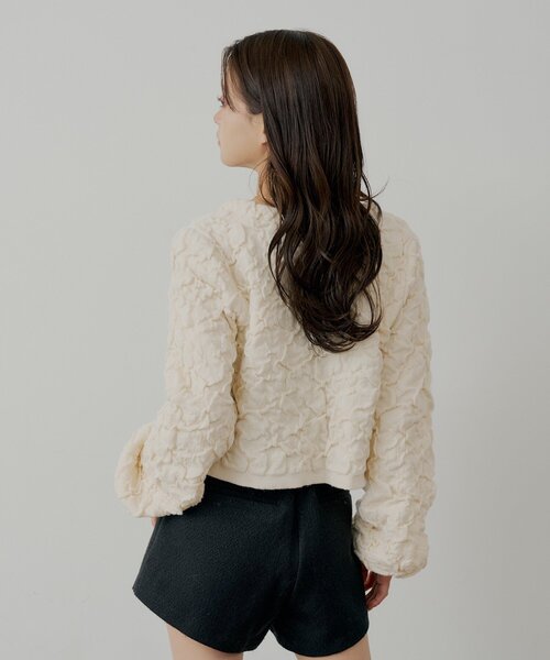 Chico（チコ）の「【SALON by Chico】前後2wayフロントリボン配色カーディガン（カーディガン/ボレロ・レディース・グレー/アイボリー/ブラック/ピンク・FREE）」の13枚目の写真