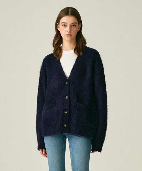 LADY VOLUME(レディーボリューム)の「SOFT BRUSH WOOL CARDIGAN_NAVY(カーディガン/ボレロ・レディース・その他・FREE)」の1枚目の写真
