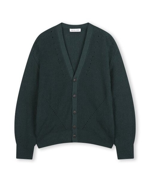 BESLOW(ビースロー)の「LOW GAUGE BULKY SHORT CARDIGAN GREEN(カーディガン/ボレロ・メンズ・その他・LARGE/MEDIUM)」の1枚目の写真