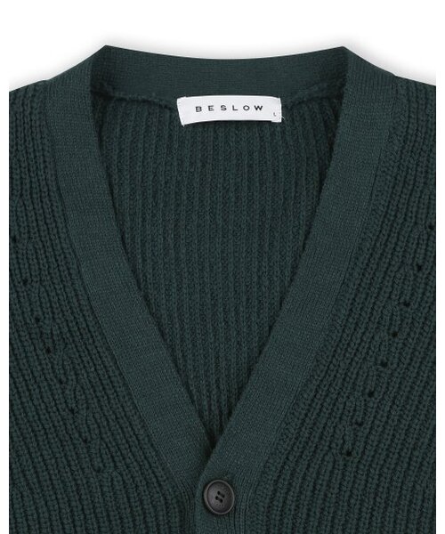 BESLOW(ビースロー)の「LOW GAUGE BULKY SHORT CARDIGAN GREEN(カーディガン/ボレロ・メンズ・その他・LARGE/MEDIUM)」の2枚目の写真