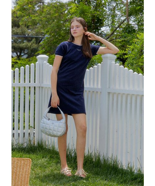 ANOETIC(アノエティック)の「LACE TERRY ONE-PIECE_NAVY(ワンピース・レディース・ネイビー・FREE)」の2枚目の写真