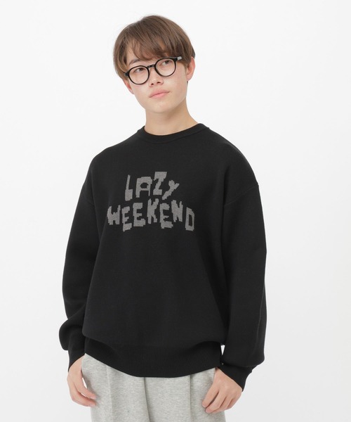 GLOBAL WORK（グローバルワーク）の「レタリングニット/AND YUA ANY/599699（ニット/セーター・キッズ・ブラック/グレイッシュベージュ・FREE）」の19枚目の写真