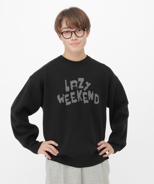 GLOBAL WORK（グローバルワーク）の「レタリングニット/AND YUA ANY/599699（ニット/セーター・キッズ・ブラック/グレイッシュベージュ・FREE）」の20枚目の写真