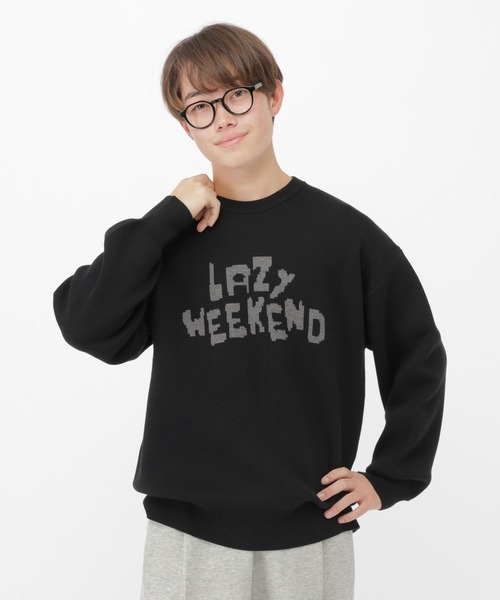 GLOBAL WORK（グローバルワーク）の「レタリングニット/AND YUA ANY/599699（ニット/セーター・キッズ・ブラック/グレイッシュベージュ・FREE）」の21枚目の写真