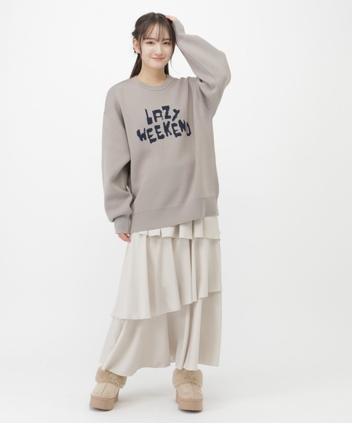 GLOBAL WORK（グローバルワーク）の「レタリングニット/AND YUA ANY/599699（ニット/セーター・キッズ・ブラック/グレイッシュベージュ・FREE）」の22枚目の写真