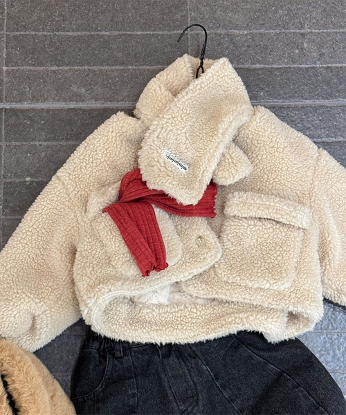 aimoha(アイモハ)の「【aimoha-KIDS-】キッズ ふわもこボリュームボアジャケット (AW)(ブルゾン・キッズ・イエロー/ライトベージュ・120/90/100/110/130)」の20枚目の写真