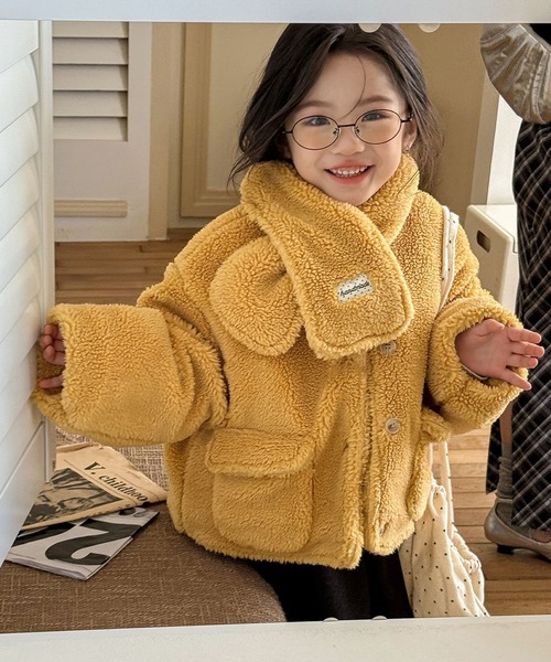 aimoha(アイモハ)の「【aimoha-KIDS-】キッズ ふわもこボリュームボアジャケット (AW)(ブルゾン・キッズ・イエロー/ライトベージュ・120/90/100/110/130)」の17枚目の写真