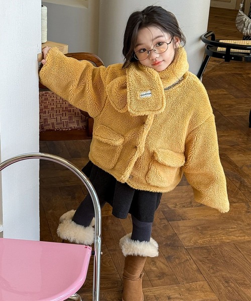aimoha(アイモハ)の「【aimoha-KIDS-】キッズ ふわもこボリュームボアジャケット (AW)(ブルゾン・キッズ・イエロー/ライトベージュ・120/90/100/110/130)」の12枚目の写真