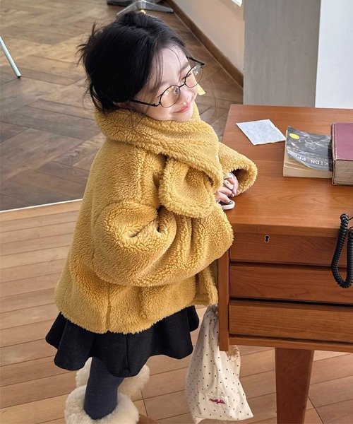 aimoha(アイモハ)の「【aimoha-KIDS-】キッズ ふわもこボリュームボアジャケット (AW)(ブルゾン・キッズ・イエロー/ライトベージュ・120/90/100/110/130)」の14枚目の写真