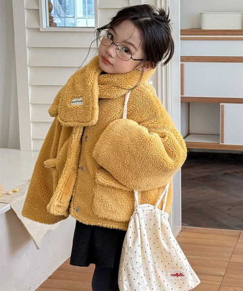 aimoha(アイモハ)の「【aimoha-KIDS-】キッズ ふわもこボリュームボアジャケット (AW)(ブルゾン・キッズ・イエロー/ライトベージュ・120/90/100/110/130)」の16枚目の写真