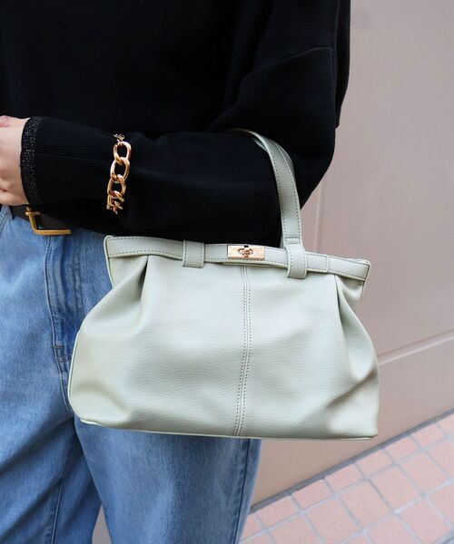 le.coeur blanc（ルクールブラン）の「ベルトデザイントートバッグ（トートバッグ・レディース・ミント/ブラック・FREE）」の10枚目の写真