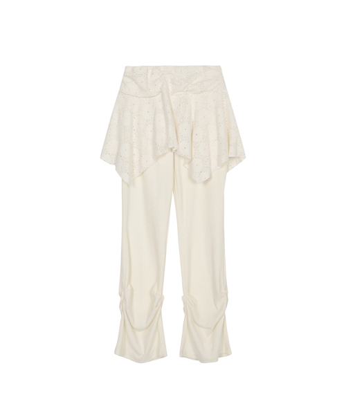 THREE TO EIGHTY（スリートゥエイティー）の「PIN-TUCK BOOTCUT SKIRT PANTS IVORY（その他パンツ・レディース・その他・FREE）」の4枚目の写真
