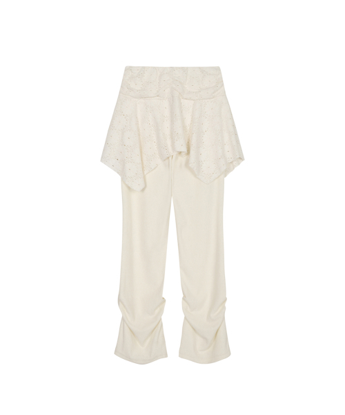 THREE TO EIGHTY（スリートゥエイティー）の「PIN-TUCK BOOTCUT SKIRT PANTS IVORY（その他パンツ・レディース・その他・FREE）」の5枚目の写真