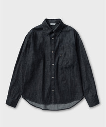 ウォッシングスラブデニムシャツ_BLACK