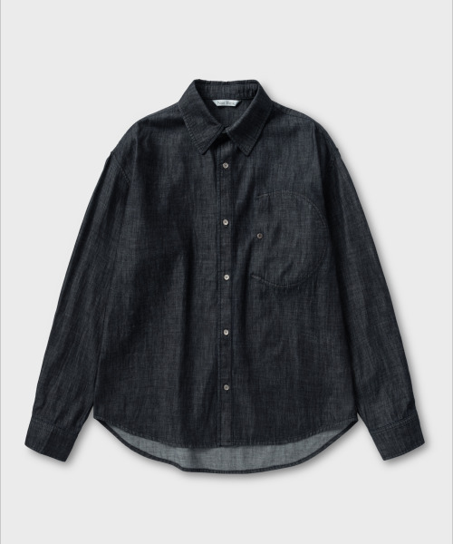 NONBLANK(ノンブランク)の「ウォッシングスラブデニムシャツ_BLACK(シャツ/ブラウス・メンズ・ブラック・MEDIUM/LARGE/X-LARGE)」の1枚目の写真