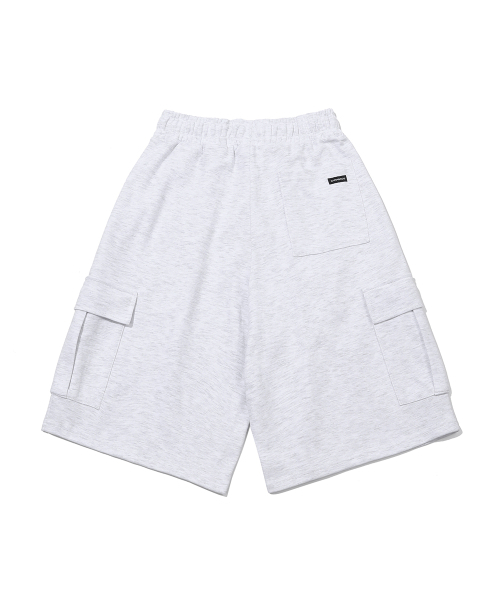 CHAMBROS（チャンブロス）の「カーゴポケットワンタックバミューダスウェットショートパンツ[ホワイトメランジ]（その他パンツ・レディース・その他・MEDIUM/LARGE/X-LARGE）」の2枚目の写真
