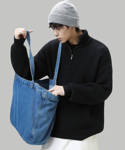 TOBEE（トゥビー）の「【TOBEE】オーバーサイズ ハーフジップ ニットセーター（ニット/セーター・メンズ・ホワイト/ダークグレー/オートミール/ブラック・MEDIUM/X-LARGE/LARGE）」の19枚目の写真