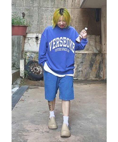 VERSE ONE(バースワン)の「ARCH LOGO CREWNECK SWEATSHIRTS INDIGO BLUE(スウェット・レディース・その他・LARGE/MEDIUM/SMALL)」の16枚目の写真