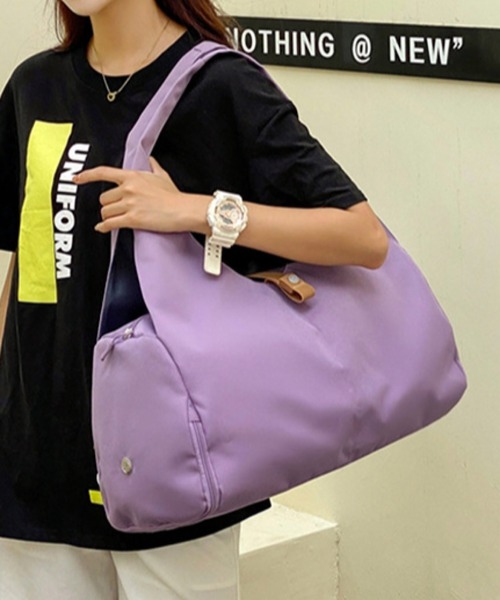VIBGYOR(ヴィブジョー)の「LESRIRE/ジム フィットネス 旅行 トラベル 大容量 バッグ L9231(ボストンバッグ・レディース・ベージュ/パープル/ネイビー/グレー/ブラック/カーキ/ピンク・FREE)」の2枚目の写真