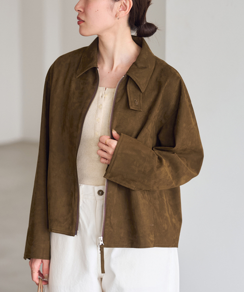 FRAMeWORK（フレームワーク）の「≪追加≫フェイクスエードブルゾン（その他アウター・レディース・ブラウン・FREE）」の2枚目の写真