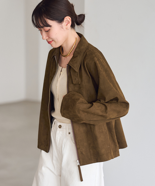 FRAMeWORK（フレームワーク）の「≪追加≫フェイクスエードブルゾン（その他アウター・レディース・ブラウン・FREE）」の3枚目の写真