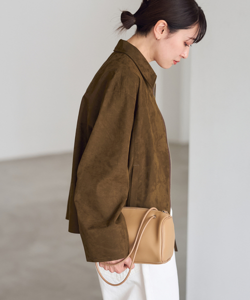 FRAMeWORK（フレームワーク）の「≪追加≫フェイクスエードブルゾン（その他アウター・レディース・ブラウン・FREE）」の4枚目の写真